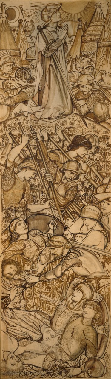 Slaget ved Bet-Horon - Josva befaler solen og månen at stå stille af Edward Burne-Jones