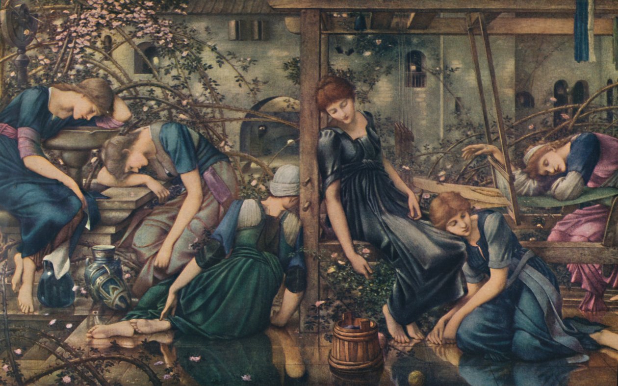 The Briar Rose, The Garden Court, c1890, 1922. af Edward Burne Jones