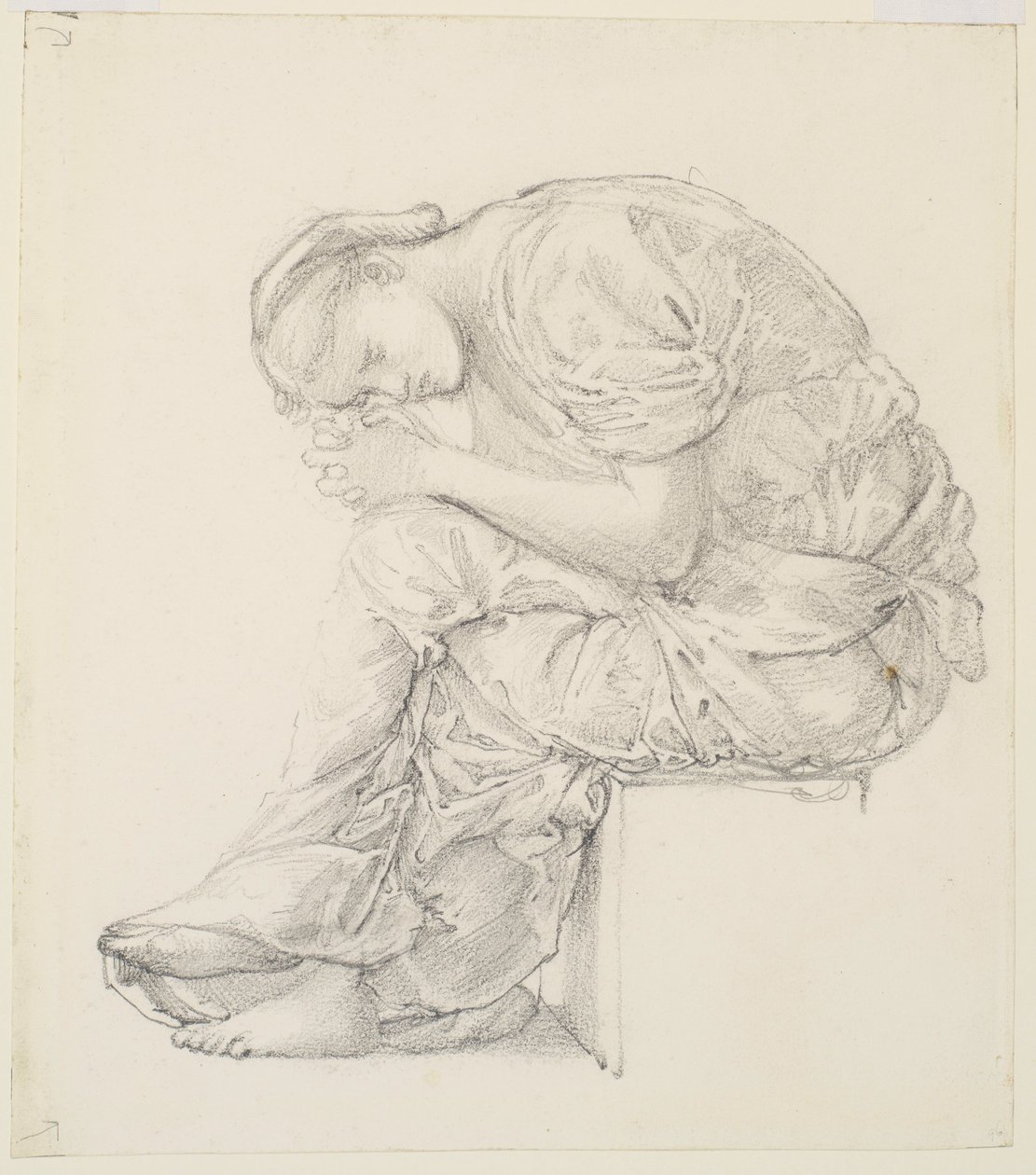Klagesangen - undersøgelse til figuren til højre af Edward Burne-Jones