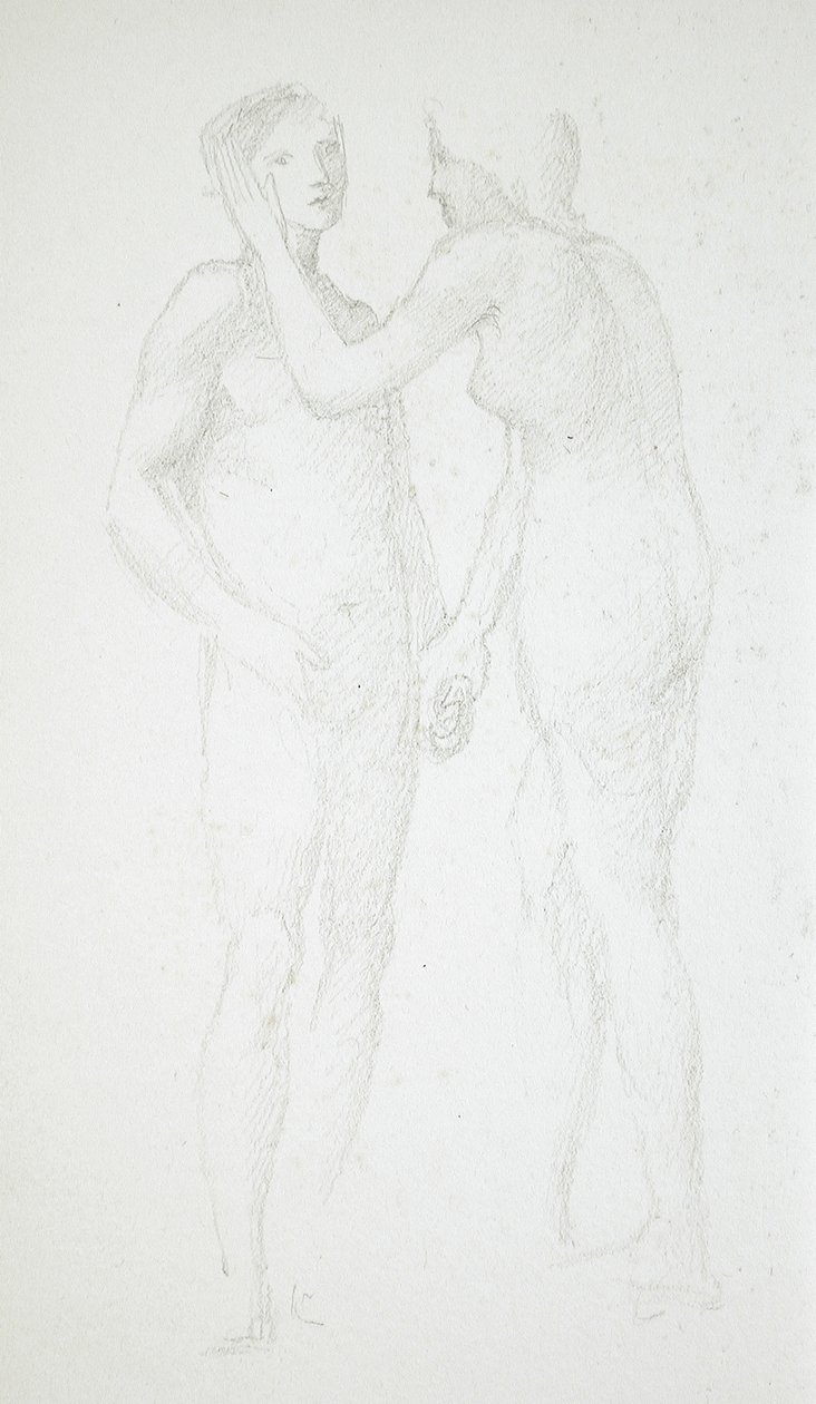 To kvindelige nøgenfigurer af Edward Burne-Jones