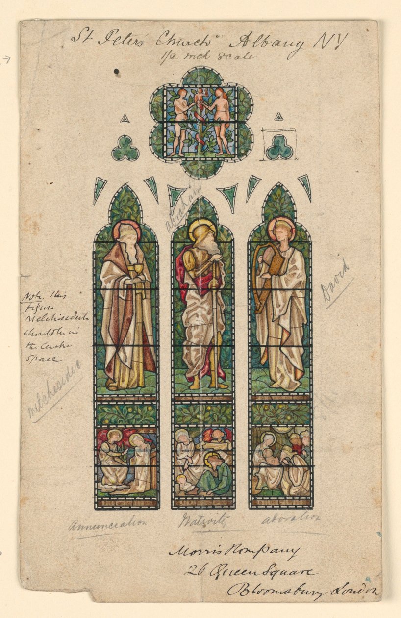 Tegning, Sankt Peters Kirke, Alb, ca. 1870 af Edward Burne Jones