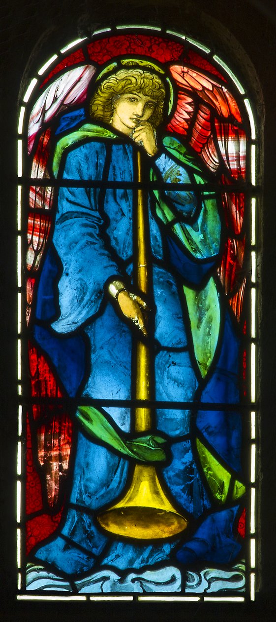 Hoarwithy, St Catherine, Morris & Co., Edward Burne-Jones, Trumpeting Angel, 1879 af Edward Burne Jones