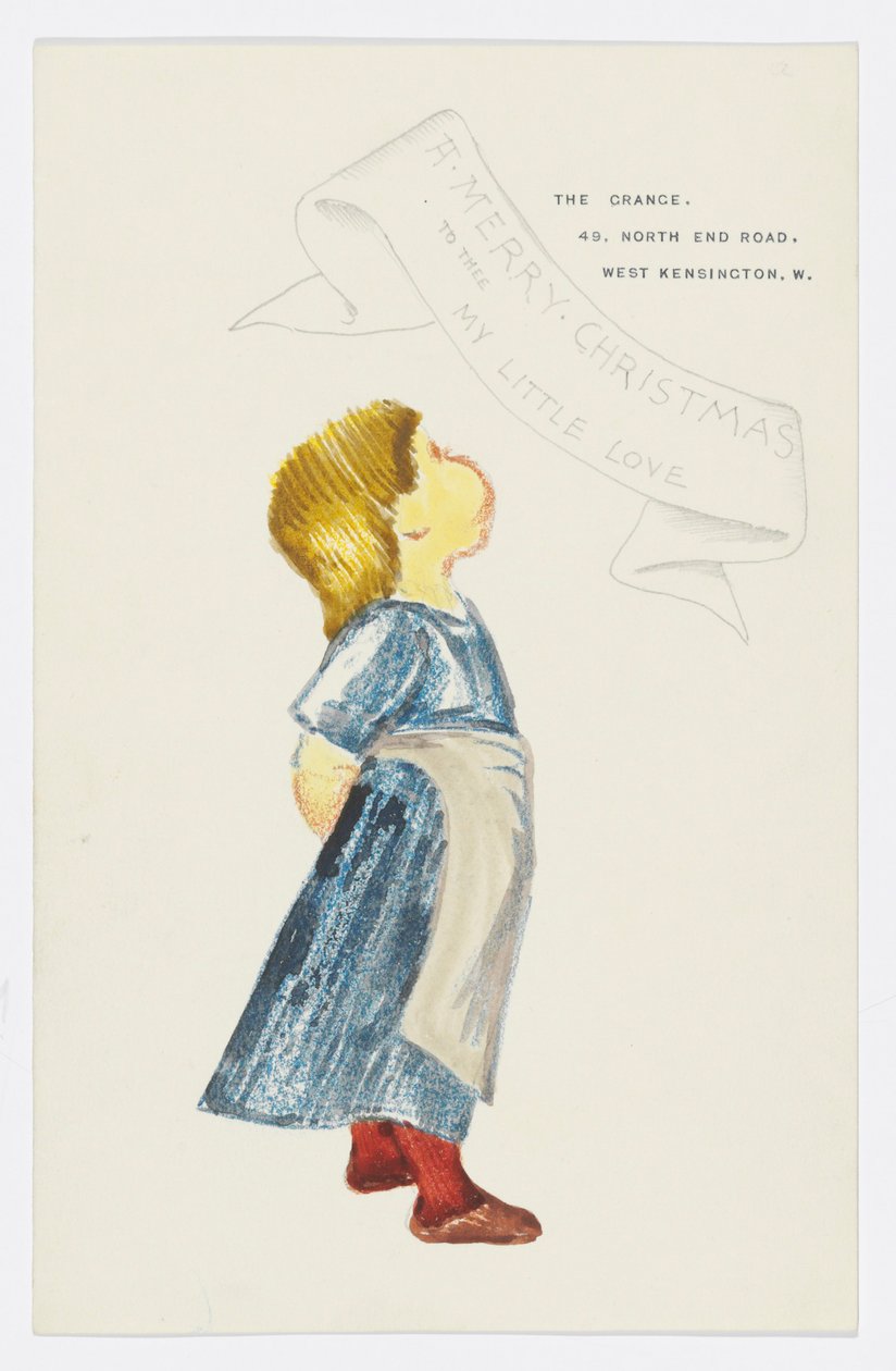 Brev til kunstnerens barnebarn Angela Thirkell (blyant på papir) af Edward Burne Jones