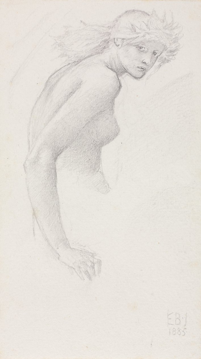 Studie af en kvindeskikkelse af Edward Burne Jones