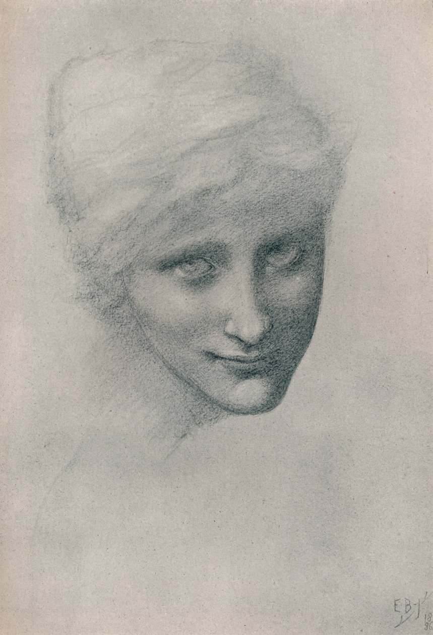 Studie af havfruen, i havets dyb, 1886 af Edward Burne Jones