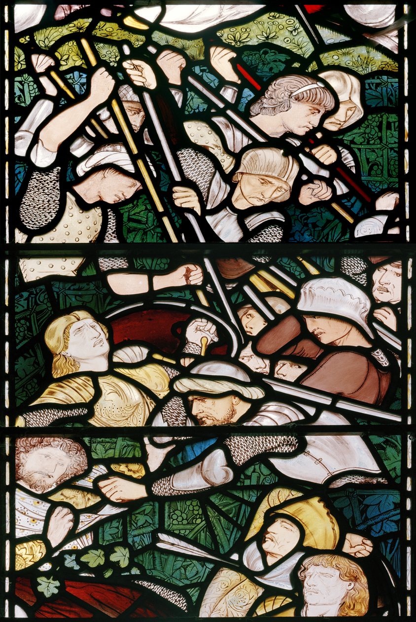 Slaget ved Beth Horon, 1862-3 (farvet glas) af Edward Burne Jones