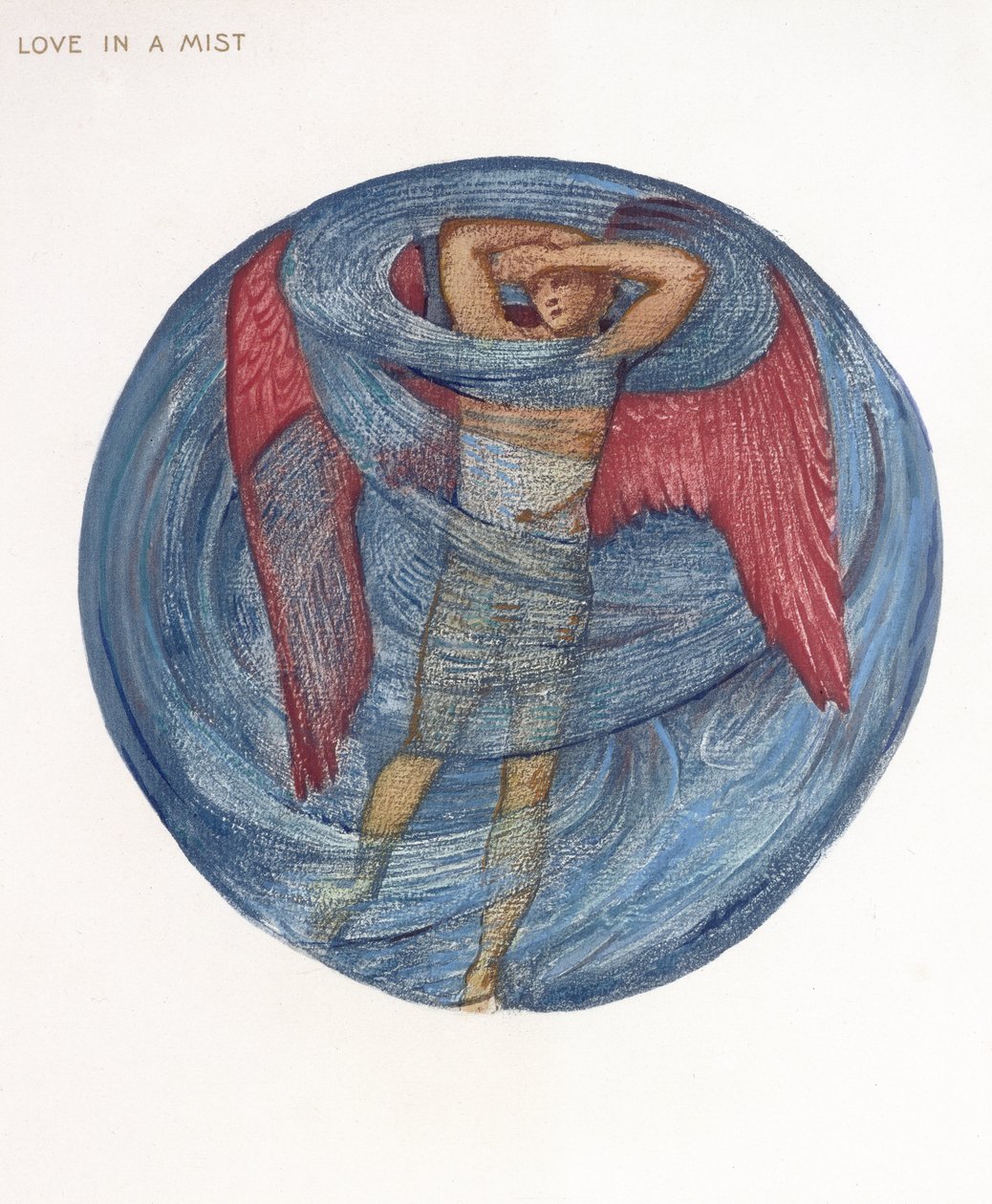 The Flower Book: I. Love in a Mist, 1905 (litho med gouache på papir) af Edward Burne Jones