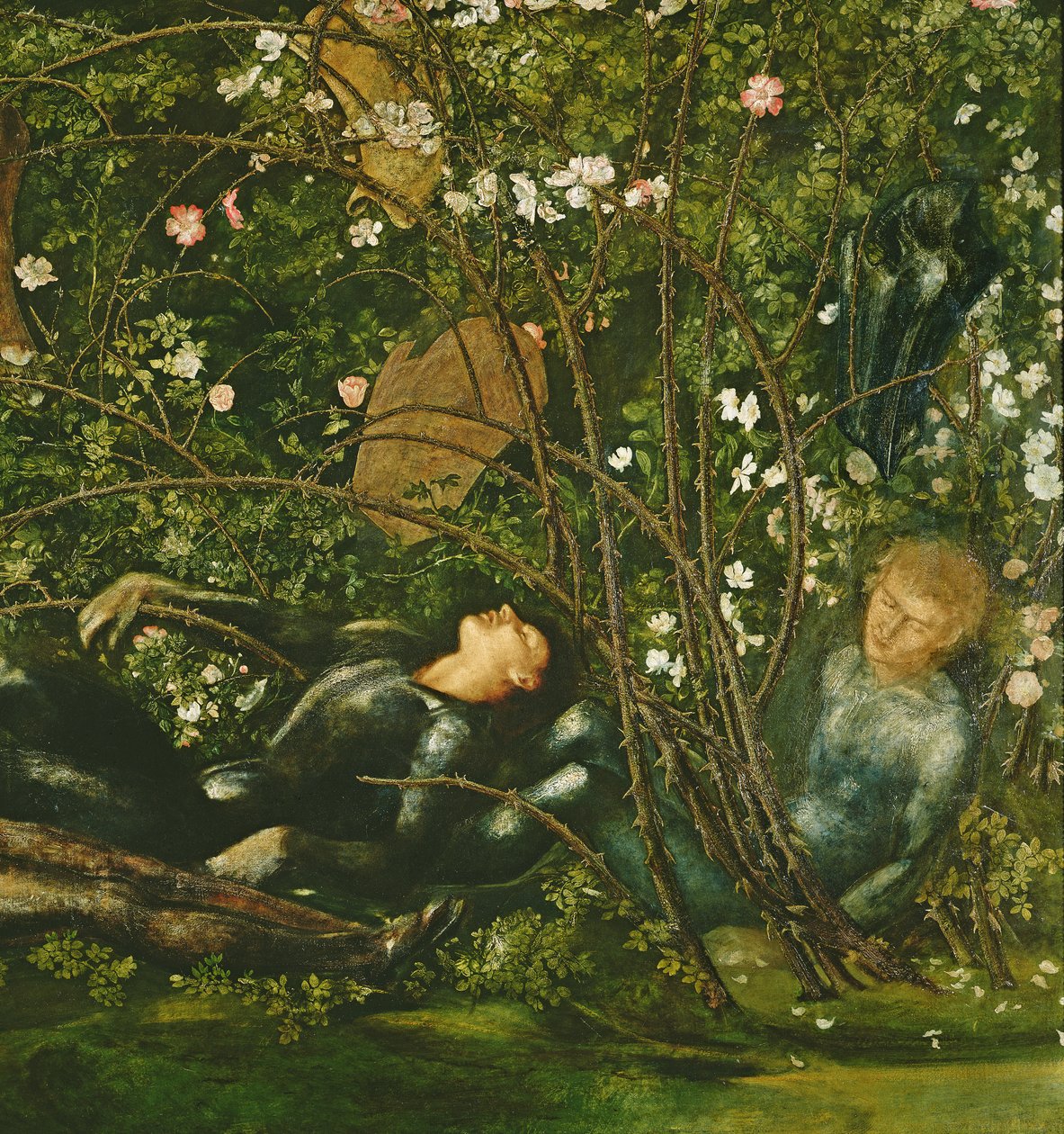 Ridderne og den lille rose, 1869 (detalje af 198347) af Edward Burne Jones