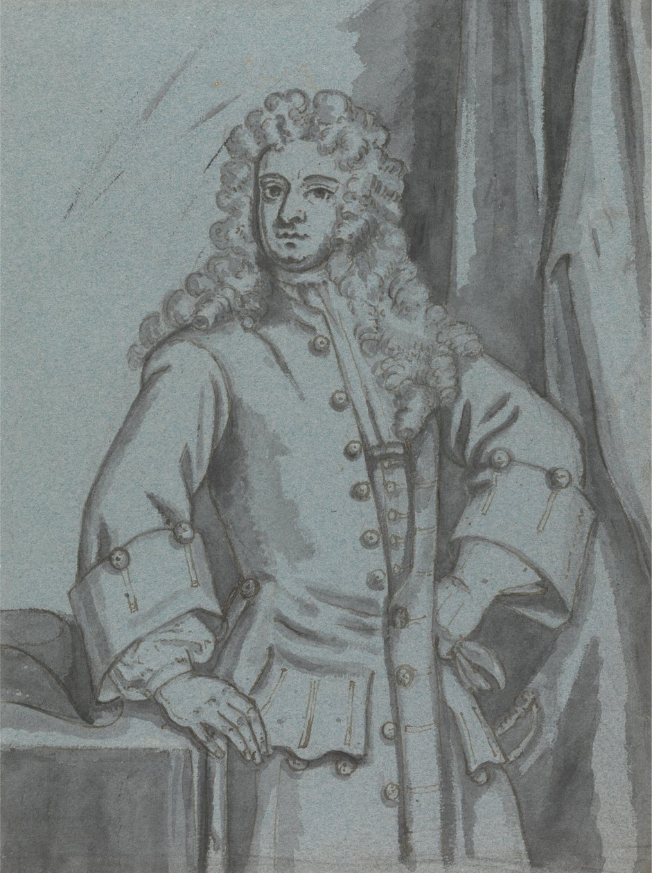 En gentleman, iført en frakke med lange knapper med store manchetter af Edward Byng