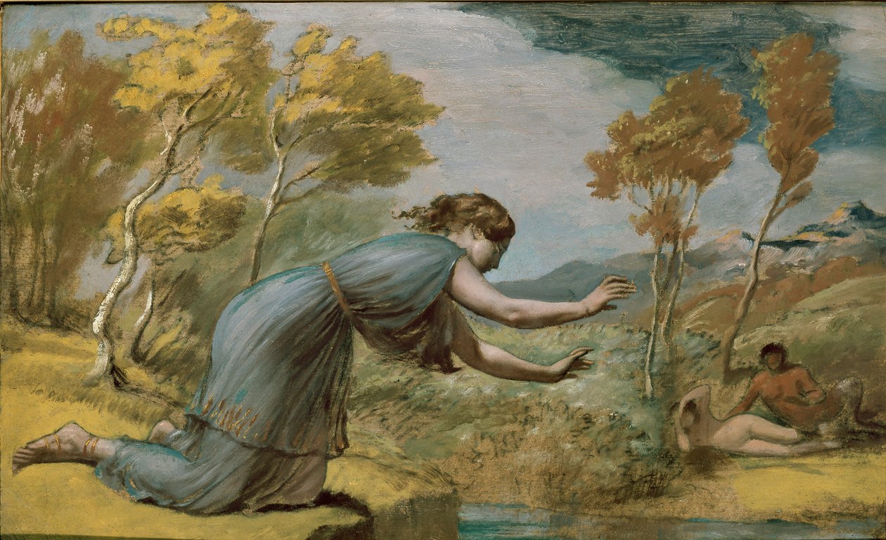Psyche at the Stream, midten af 1800-tallet af Edward Calvert