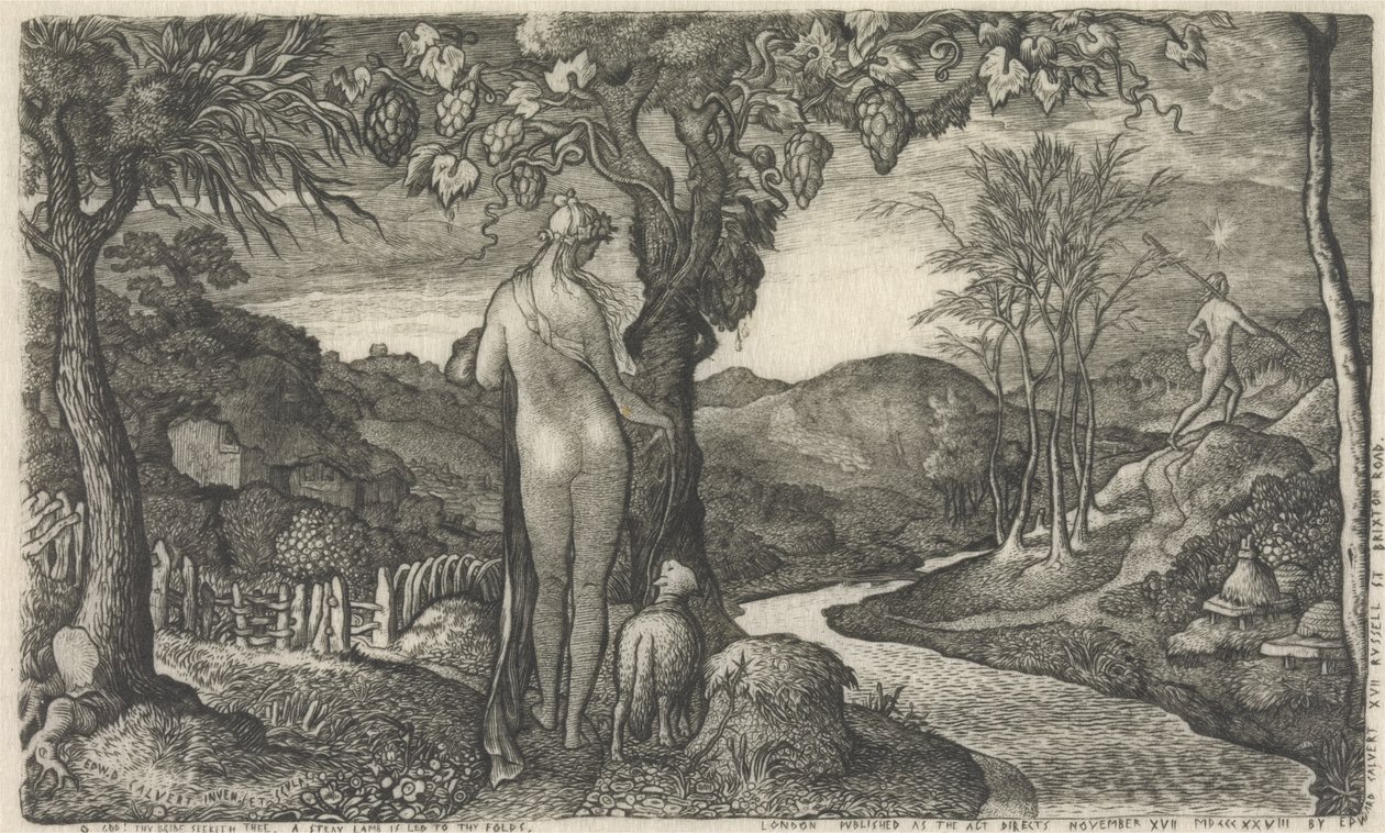 The Bride, 1828 (streggravering) af Edward Calvert