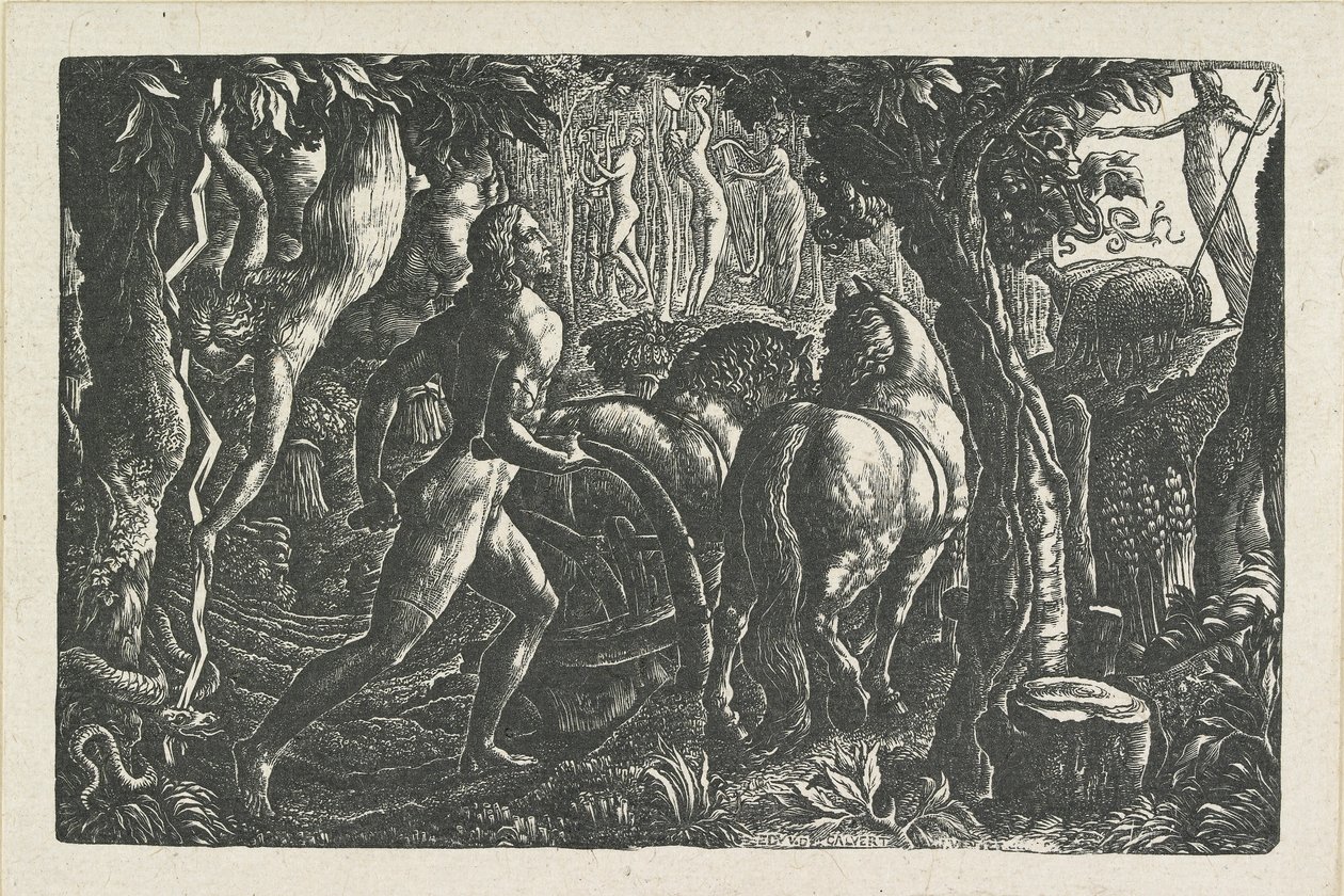 Plovmanden: Christian pløjer livets sidste fure, 1827 af Edward Calvert