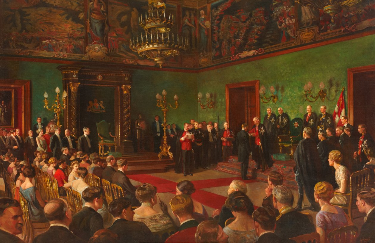 Pilgrimsrejse, 26. marts 1926, medlem af Royal Victorian Order of St John Investiture i Malta af Edward Caruana Dingli