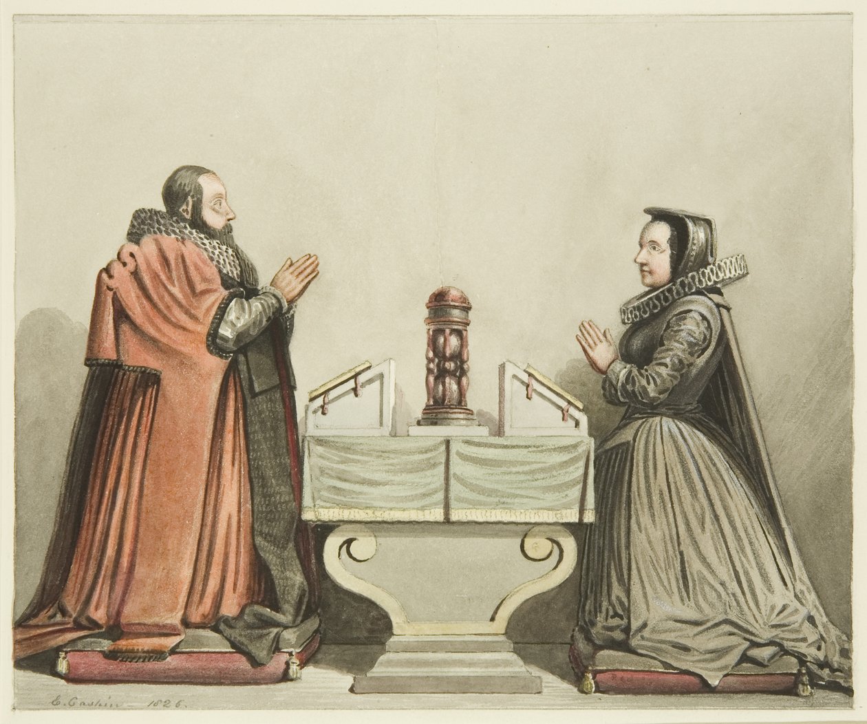Figurer af Robert Aldworth og hans kone i St Peter