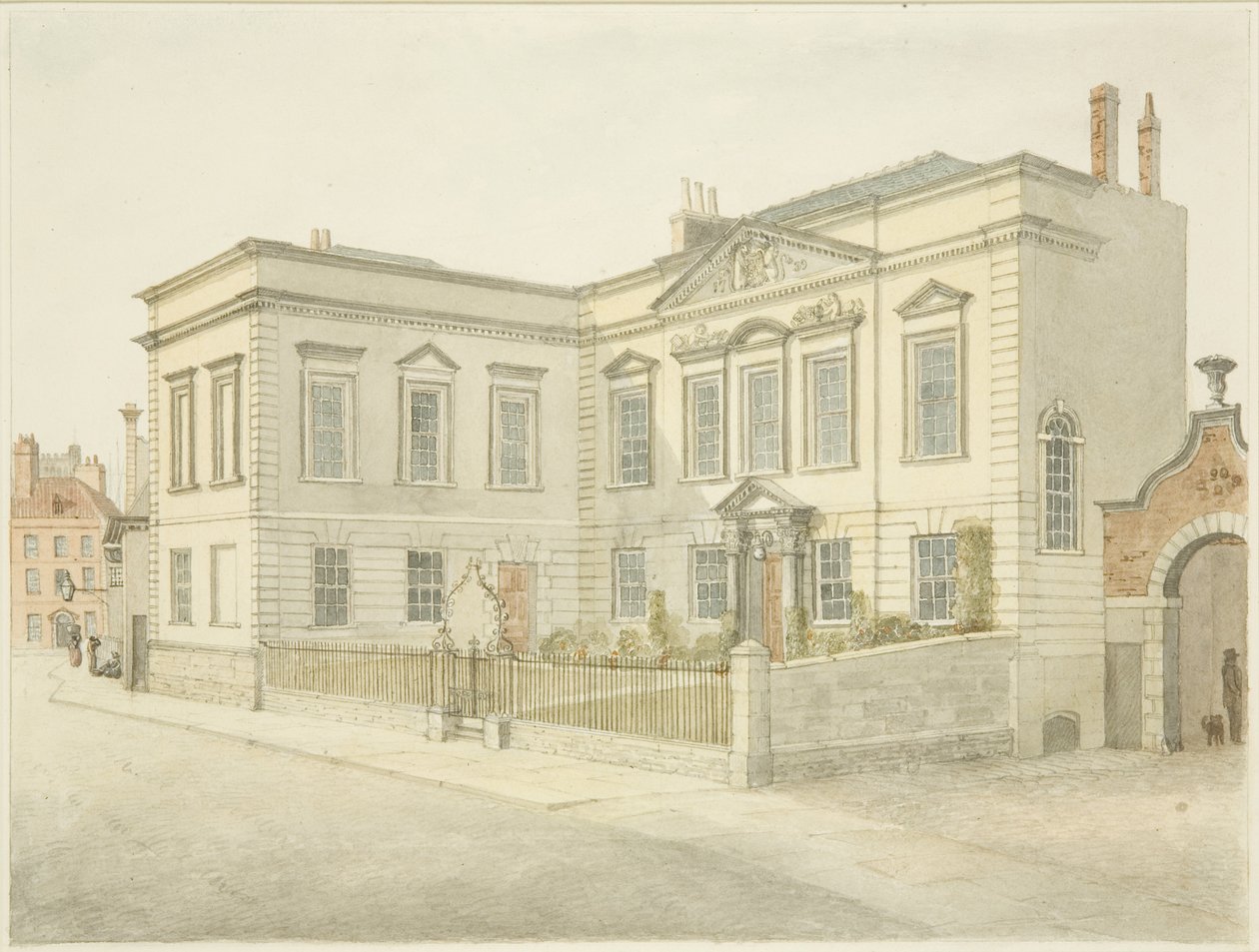 Bristol City Library, King Street (blyant og akvarel på papir) af Edward Cashin