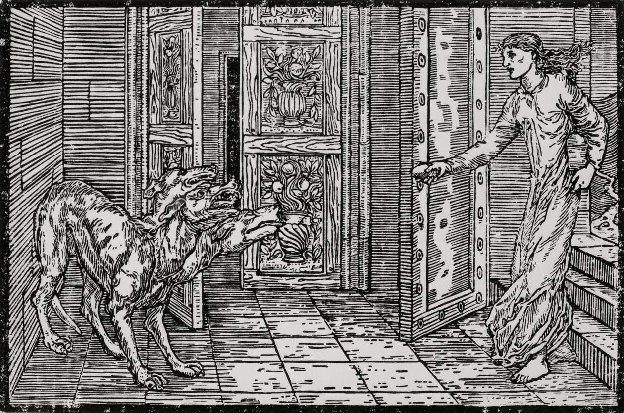 Cerberus af Edward Coley (after) Burne Jones