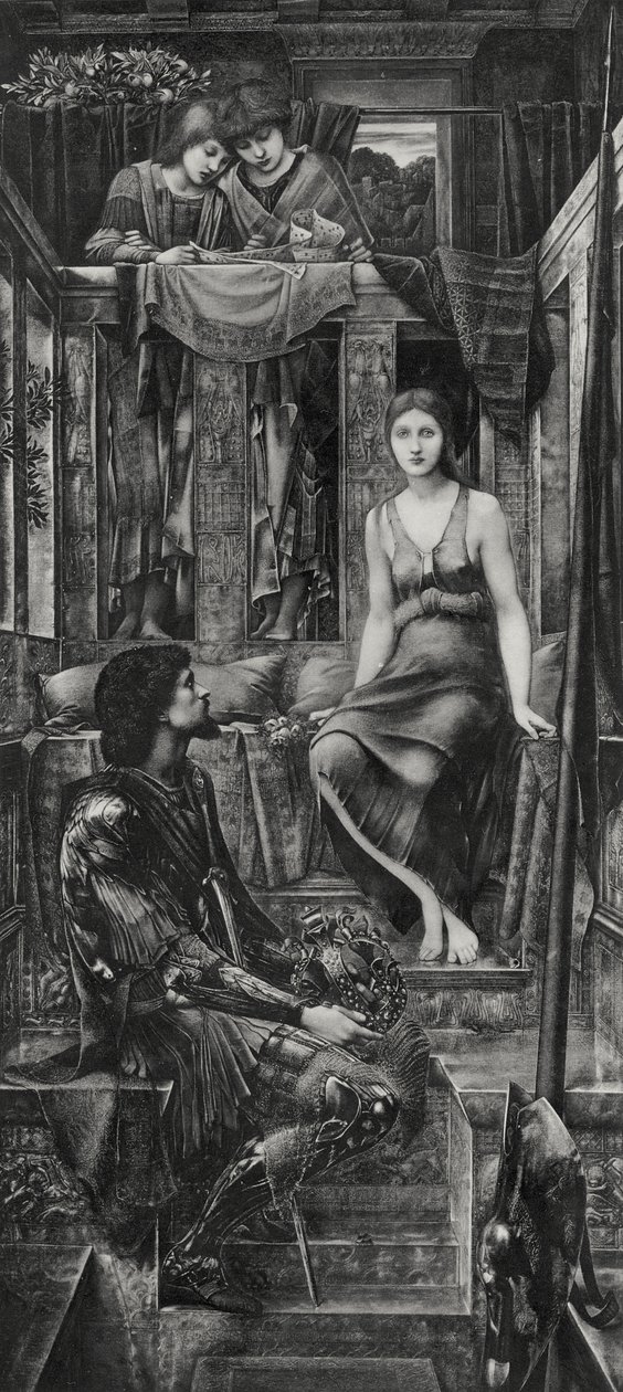 Kong Cophetua og Tiggerpigen af Edward Coley (after) Burne Jones