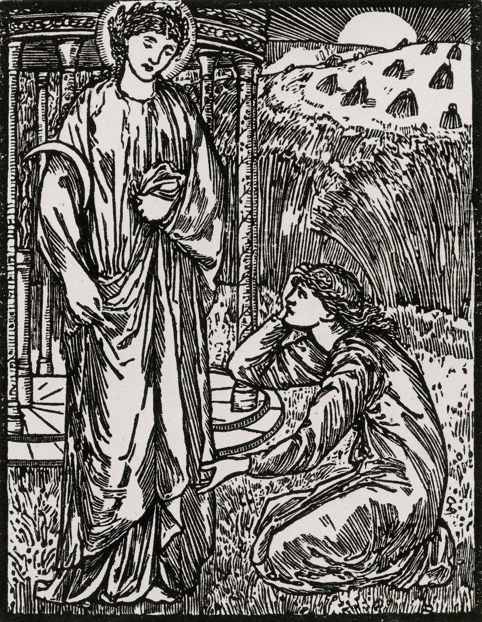 Psyche og Ceres af Edward Coley (after) Burne Jones