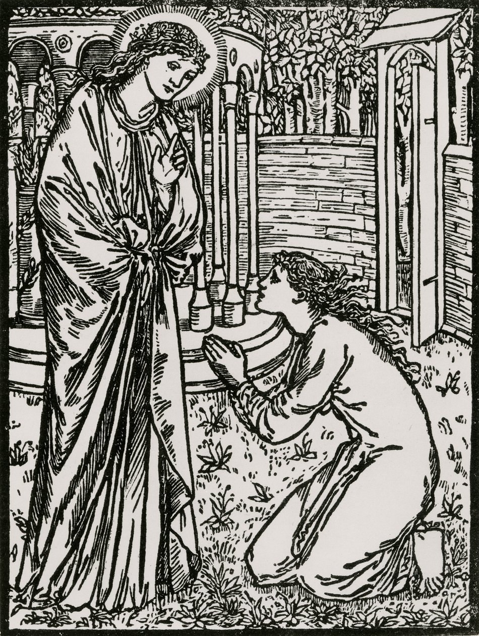 Psyche og Juno af Edward Coley (after) Burne Jones
