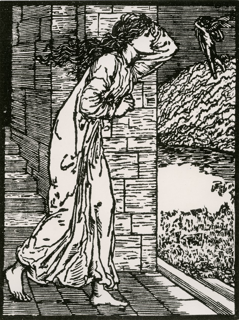 Psyche skynder sig ud af Palace af Edward Coley (after) Burne Jones