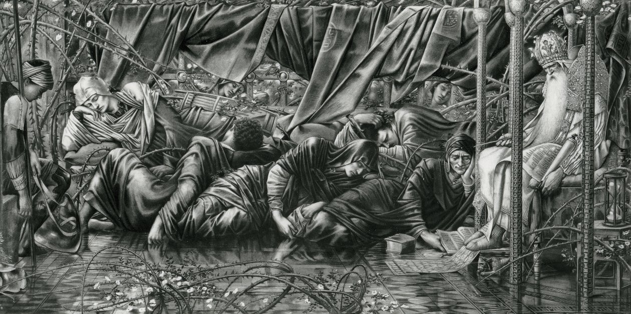 Rådssalen, fra The Briar Rose Series af Edward Coley (after) Burne Jones