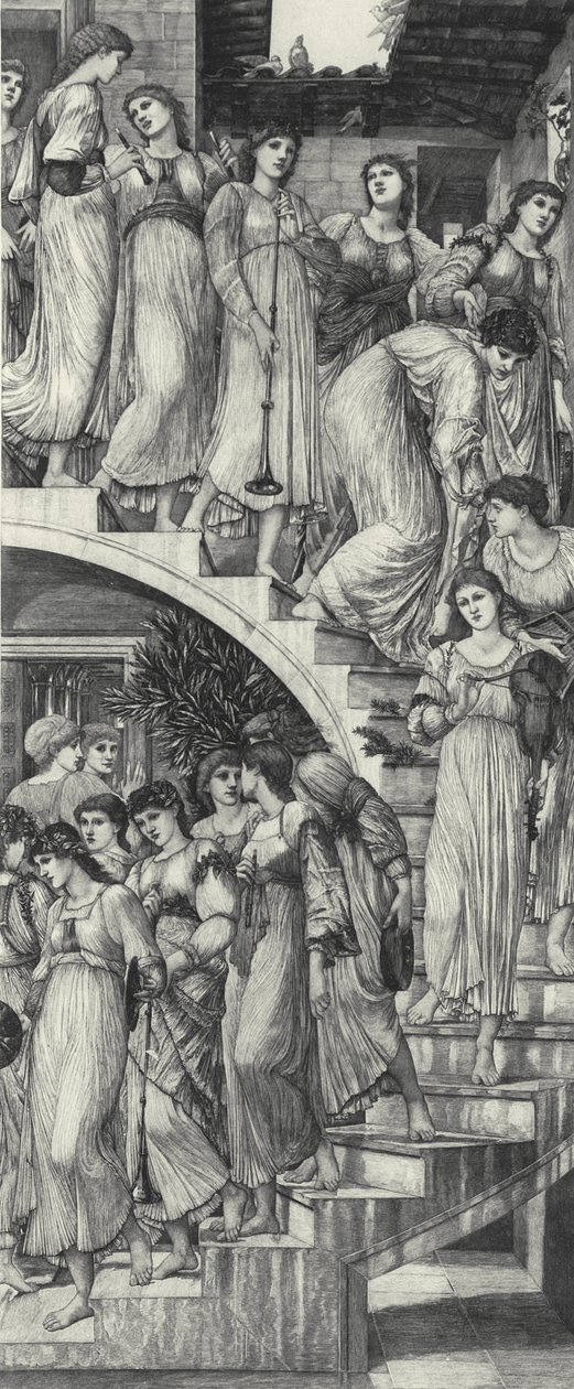 Den Gyldne Trappe af Edward Coley (after) Burne Jones