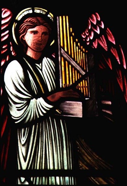 Engel med et portativt orgel af Sir Edward Burne-Jones (1833-98) af Edward Coley Burne Jones