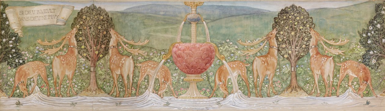 Hjort ved et springvand af Edward Coley Burne Jones