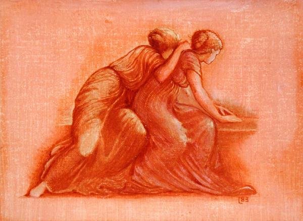 Figurer på en altan af Edward Coley Burne Jones