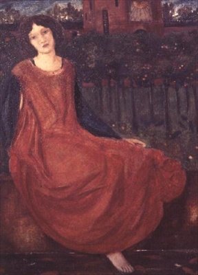 Pige og guldfisk af Edward Coley Burne Jones