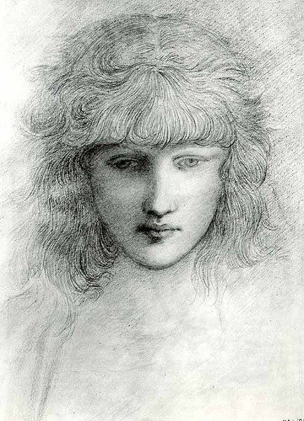 Hovedet af en pige af Edward Coley Burne Jones