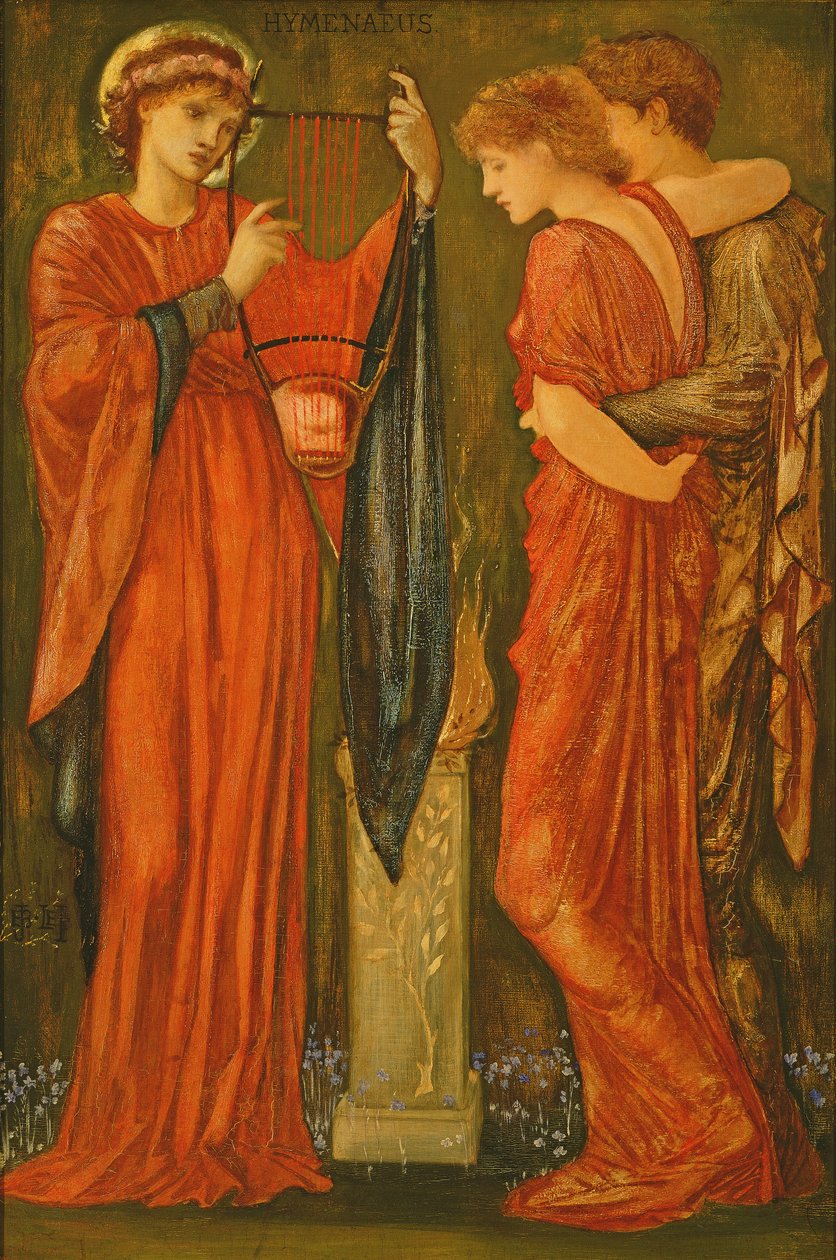 Hymenaeus (olie & bladguld på panel) af Edward Coley Burne Jones