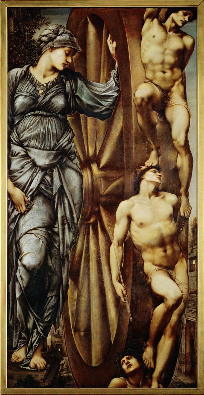 La Roue de la Fortune - lykkehjulet ... (maleri på lærred) af Edward Coley Burne Jones