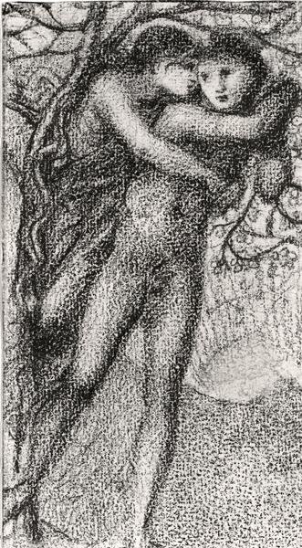Phyllis and Demophoon, ca. 1868 (lyserødt kridt) (s/h foto) (se 100724) af Edward Coley Burne Jones