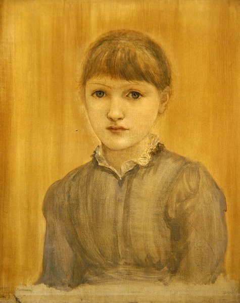Portræt af kunstnerens datter Margaret (olie på lærred) af Edward Coley Burne Jones