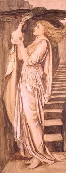 Psyche (akvarel) af Edward Coley Burne Jones