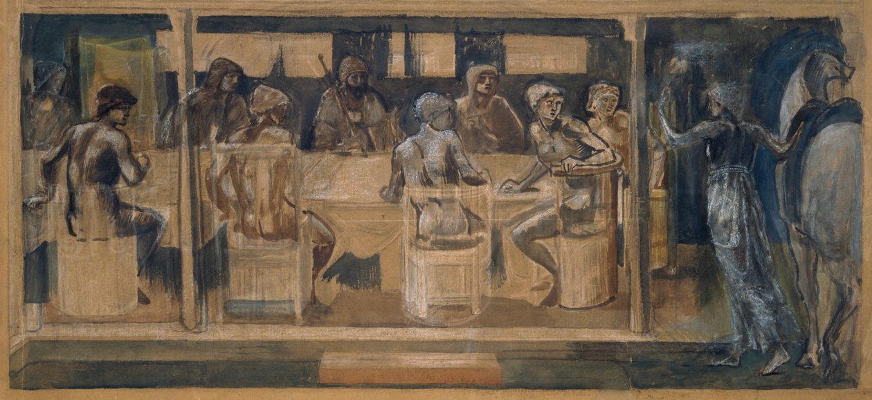 Quest for the Holy Grail - Study for the Summons af Edward Coley Burne Jones