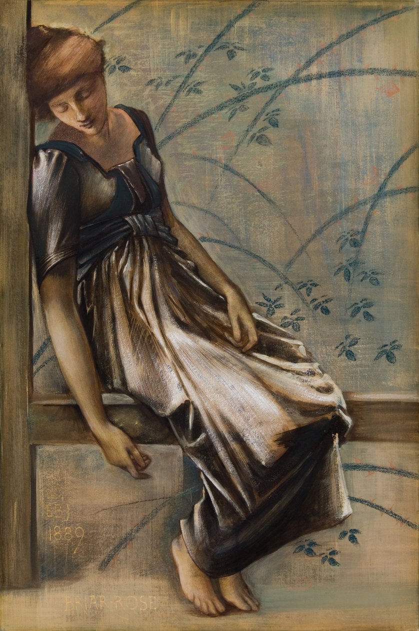 Studie til Briar Rose Series, The Garden Court af Edward Coley Burne Jones