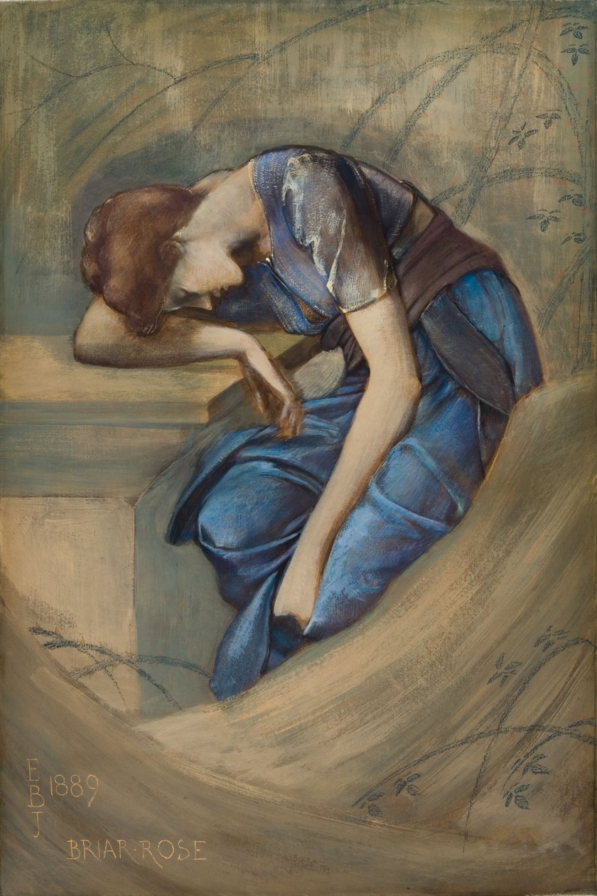 Studie til Briar Rose Series, The Garden Court af Edward Coley Burne Jones