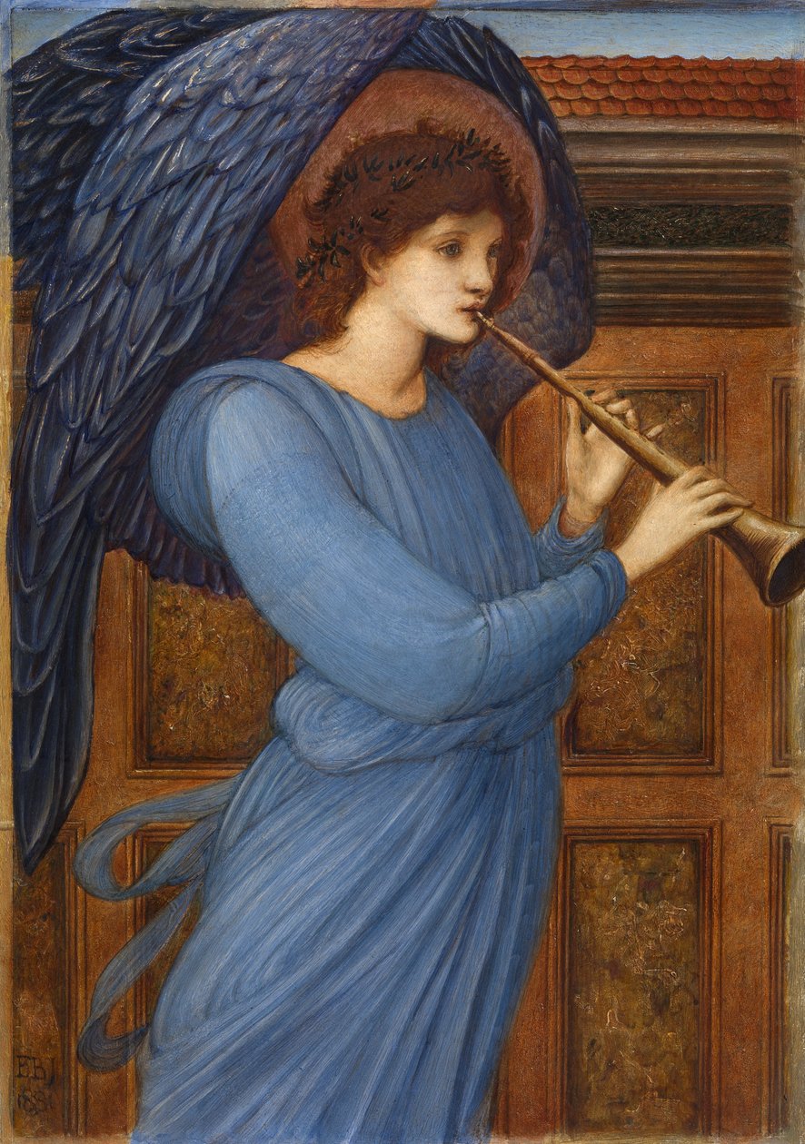 Englen (olie på panel) af Edward Coley Burne Jones