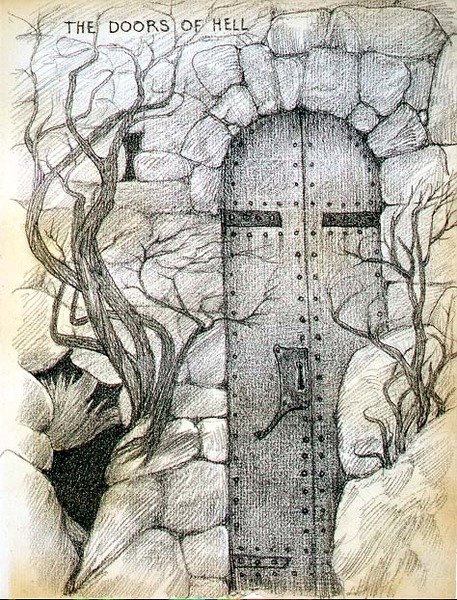 The Doors of Hell (blyant på papir) af Edward Coley Burne Jones