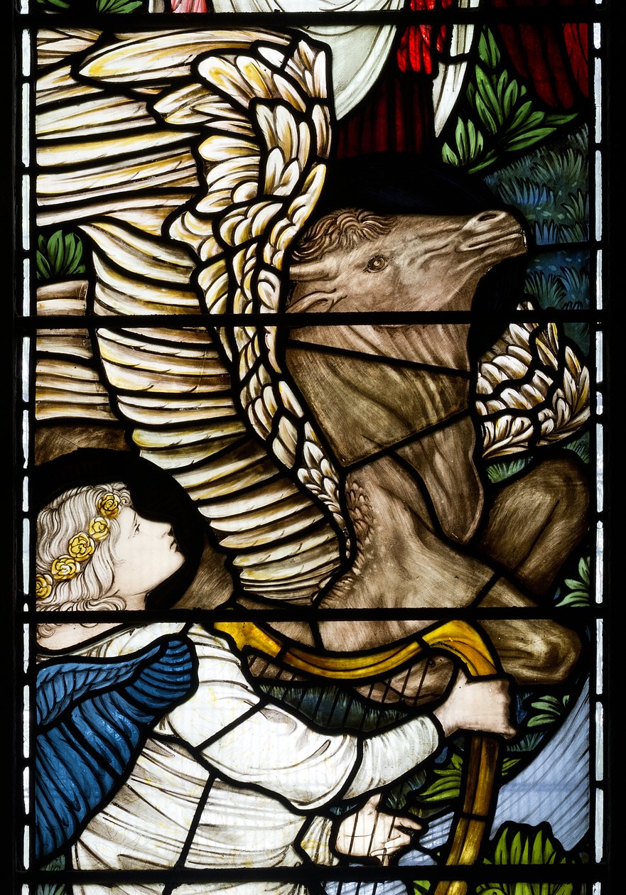 Angel & Bull detalje, Rivers of Paradise, 1875 af Edward Burne Jones