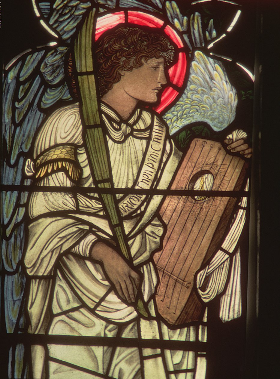 Angel with a Lyre, fra St. Cecilia Window, Christ Church, Oxford, 1875 af Edward Burne Jones