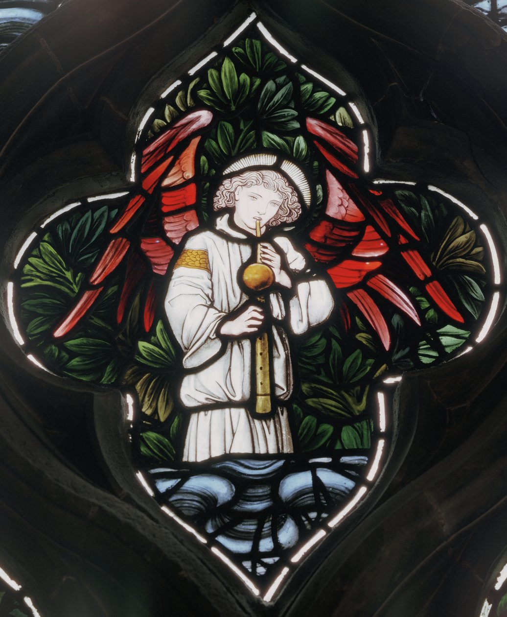Birmingham, St. Martin In The Bull Ring, Morris & Co., Edward Burne-Jones, Angel with Shawm, 1876 af Edward Burne Jones