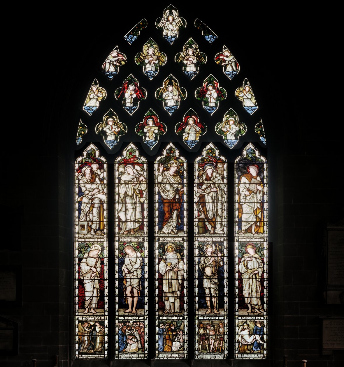 Birmingham, St. Martin In The Bull Ring, Morris & Co., Edward Burne-Jones, Overall Window, 1876 af Edward Burne Jones