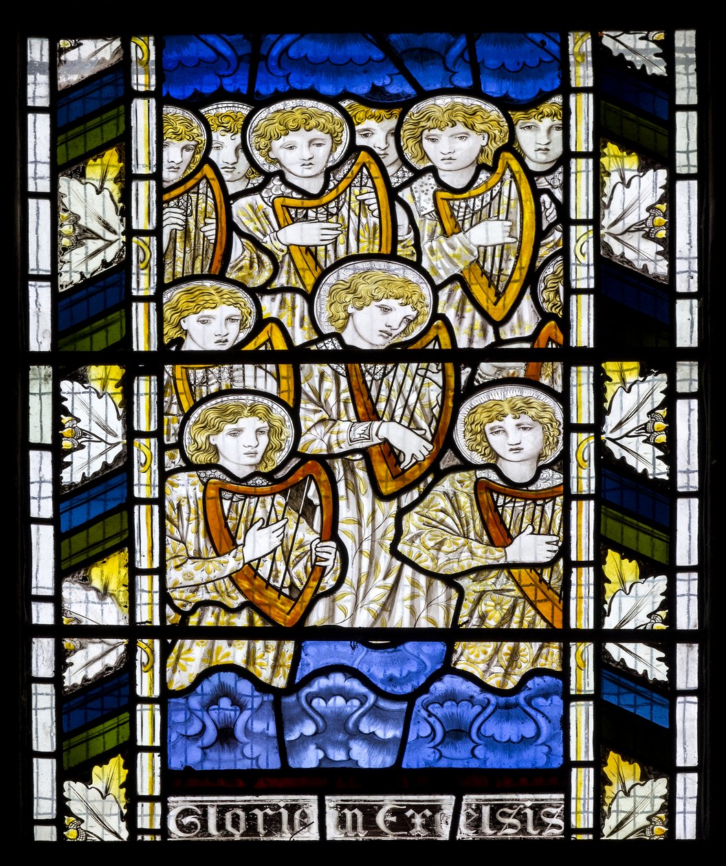 Cambridge, All Saints, Morris Marshall & Faulkner & Co, Edward Burne-Jones, Gloria In Excelsis, 1866 af Edward Burne Jones