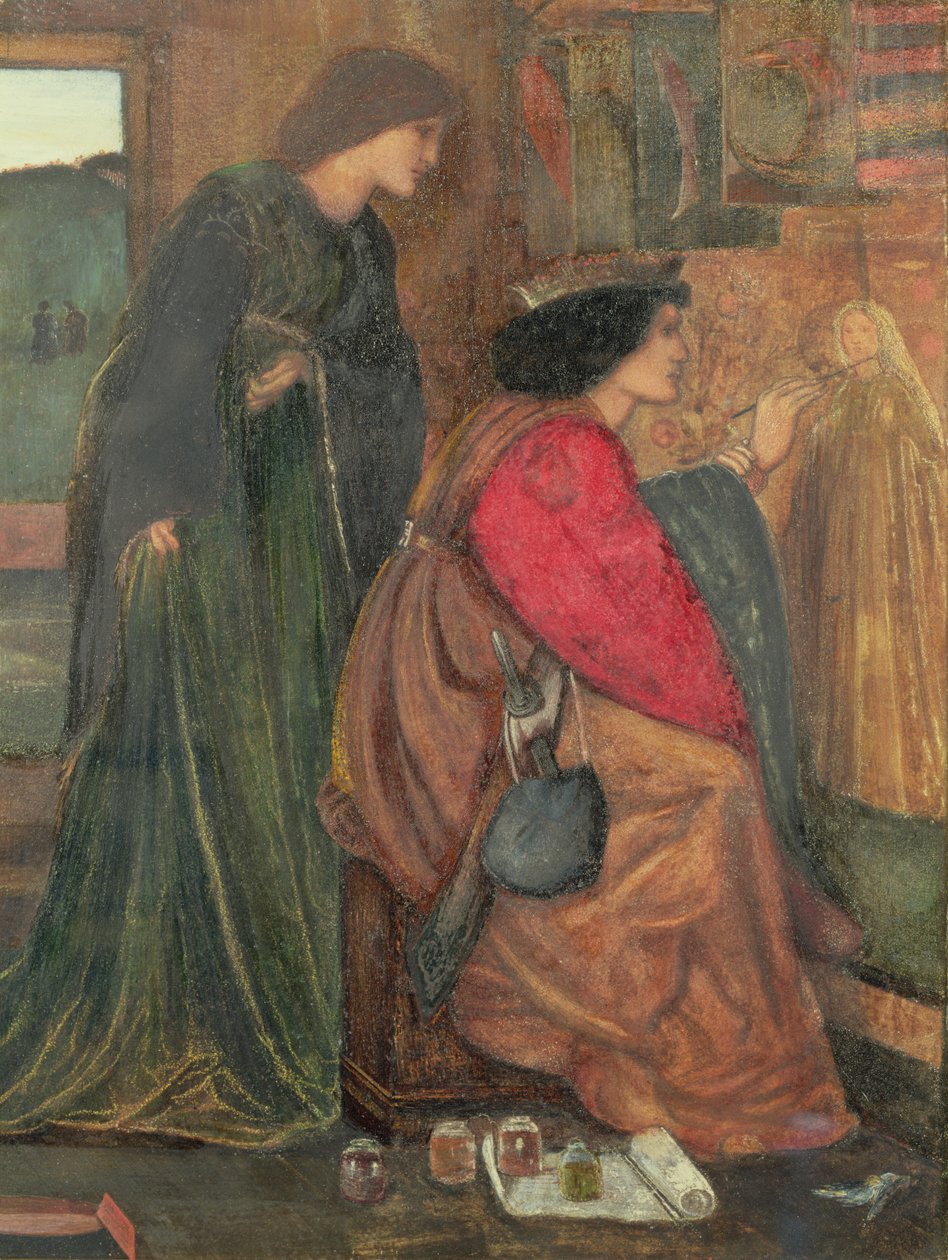 Design til et panel fra King Renes Honeymoon kabinet, 1851 (se 2043 for kabinet) af Edward Burne Jones