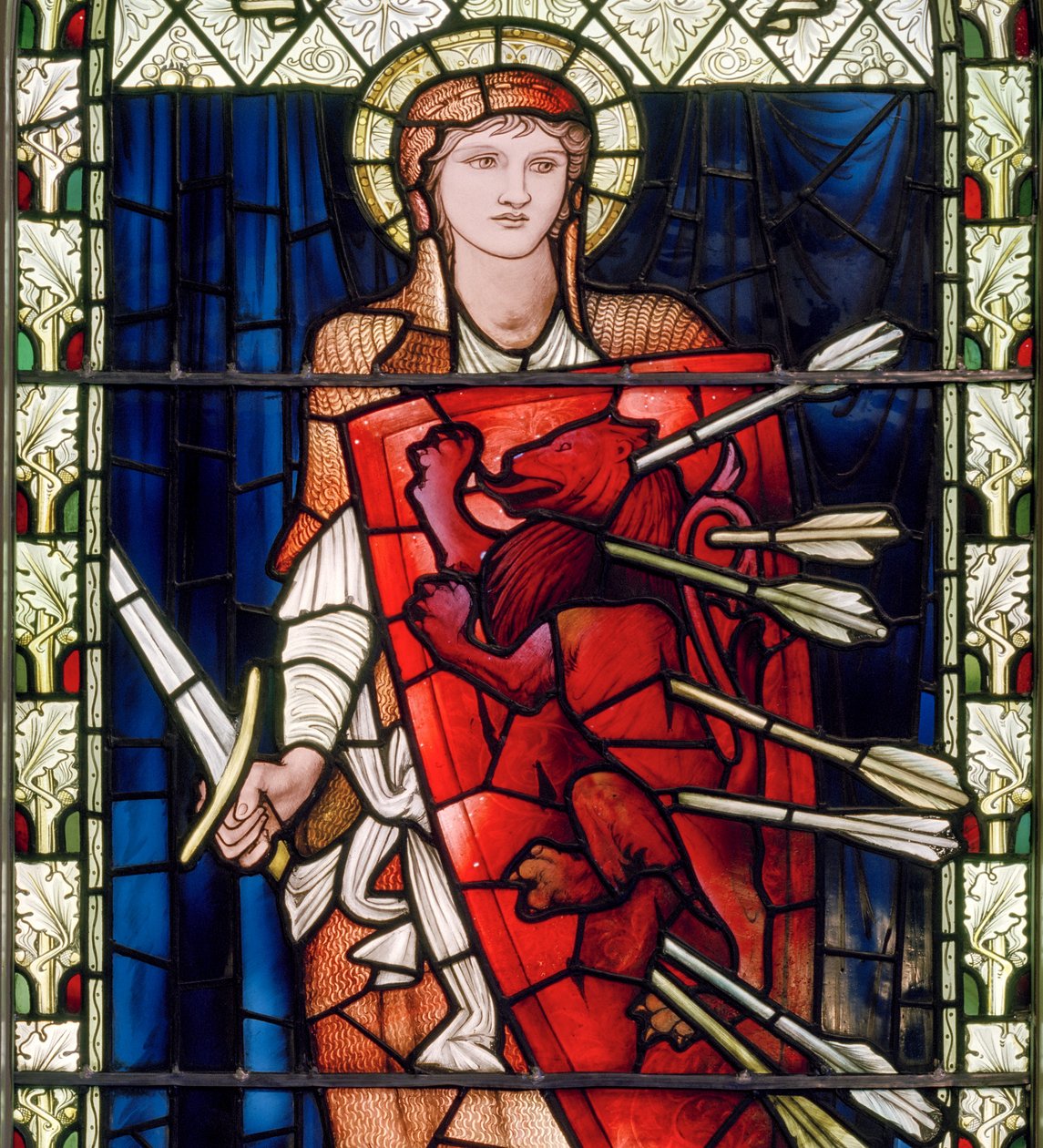 Figure of Fortitude, ca. 1896 (farvet glas) af Edward Burne Jones