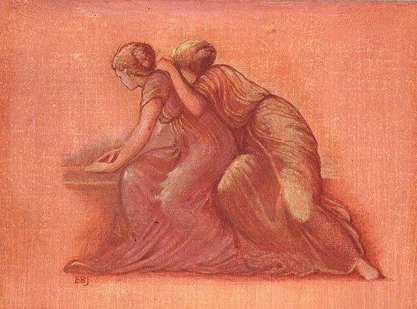 Figurer på en altan af Edward Coley Burne Jones