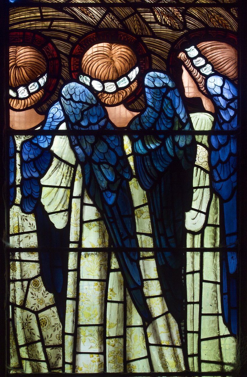 Harwarden, St. Deiniol, Morris & Co., Edward Burne-Jones, Engle, Fødselen, 1898 af Edward Burne Jones